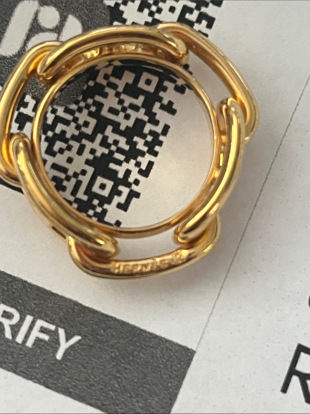 Hermes Chaine D'ancre Lucade Legato Scarf Ring Closure - Picture 4 of 5